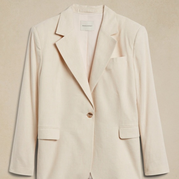 Banana Republic Lena Relaxed Linen-Blend Blazer NWT - Picture 3 of 8